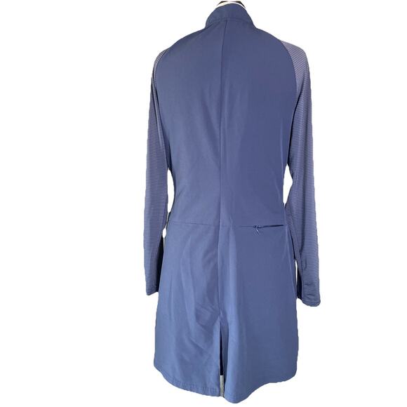 ADIDAS Warp Knit Quiet Blue Long Sleeve V Neck Golf Dress Women’s M EUC - Picture 5 of 6